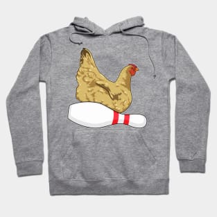 Chicken at Bowling with Bowling pin Hoodie